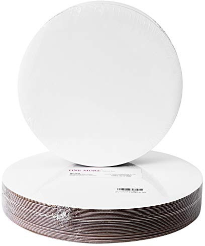 ONE MORE [25pcs] 12 White Cakeboard Round,Disposable Cake Circle Base Boards Cake Cardboard Pizza Plate platter 12 inch,Pack of 25