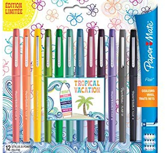 Paper:Mate Faserschreiber Flair TROPICAL VACATION, 12er Etui, Sie erhalten 1 Packung, Packungsinhalt: 12 er Etui