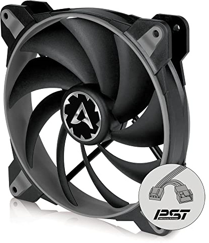 ARCTIC BioniX F140-140 mm Gaming Gehäuse-Lüfter mit PWM PST, Case Fan mit PST-Anschluss (PWM Sharing Technology), Reguliert RPM synchron, 200-1800 U/min. - Grau