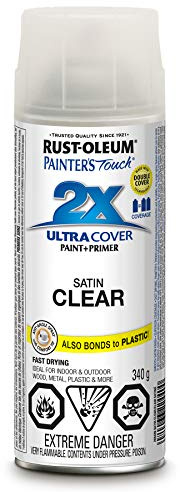 Rust-Oleum Painter's Touch 2X Ultra Cover Spray Paint - Satin Clear, 1 count (pack of 1), 340 ml
