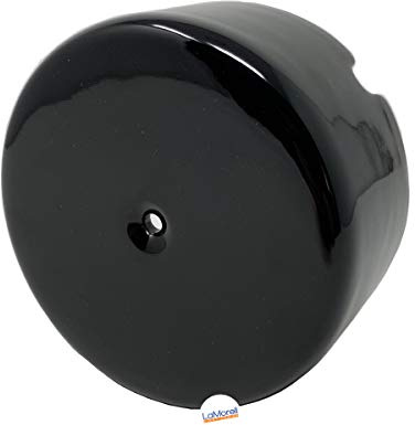 Porzellan Verteilerdose Retro Aufputz elektrische Abzweigdose Weib/Schwarz nostalgische Wanddose | Abmessungen: Ø100 mm - h45 mm mit 3 Ausgängen (Schwarz)