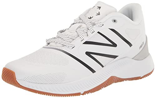 New Balance Men's FreezeLX V4 Box Lacrosse Shoe, White/Gum/Arctic Fox, 8.5 Wide US