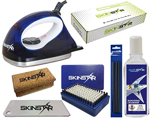 SkinStar Skiwachs Starter Set Natural Wax Bürste Reiniger Belag ausbessern 7pcs