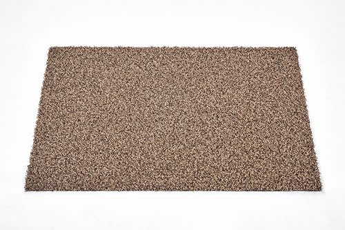 Carpido Fußmatte Außen - 40 x 60 cm Beige - 0,8 cm hohe Schmutzfangmatte rutschfest - Türmatte mit Rauen Borsten zum reinigen - Für Jede Witterung