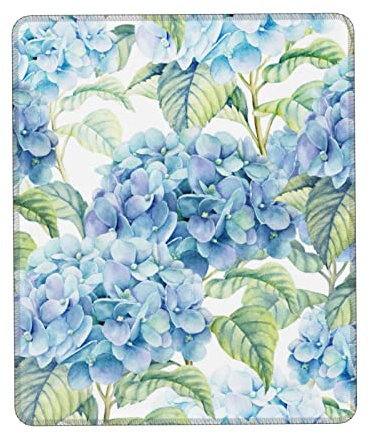 Hydrangea Flower Print Mouse Pad,Non-Slip Rubber Base Waterproof Smooth Surface Durable Stitched Edges Mousepads for Gaming Office Working