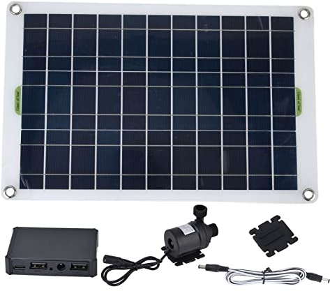 Solarenergie-Wasserpumpe, Set für Solarbrunnen 50 W, Panel 800 L/h 12 V, bürstenlose DC-Stromversorgung, geräuscharm, mit Kabel für die Wasserzirkulation im Garten