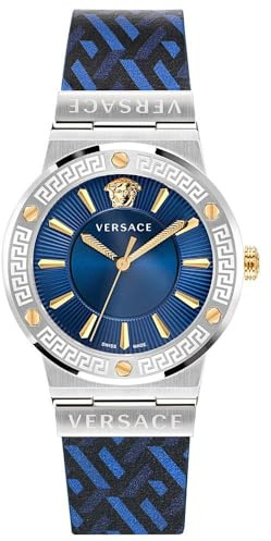 Versace Damen Analog Armbanduhr Greca Logo Swiss Made
