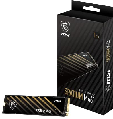MSI SPATIUM M461 PCIe 4.0 NVMe M.2 1TB SSD interno PCIe Gen4 NVMe (SPATIUM M461 PCIe 4.0 NVMe M.2 1TB)