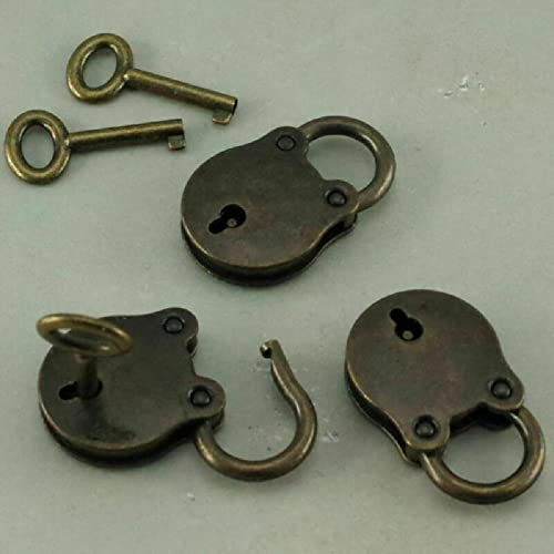 3 Stück alte Vintage Antik Stil Mini Vorhängeschlösser Schlüssel Schloss Bronze Retro Schmuck Box Schloss 3 Stück klassisches altes Schloss Zubehör