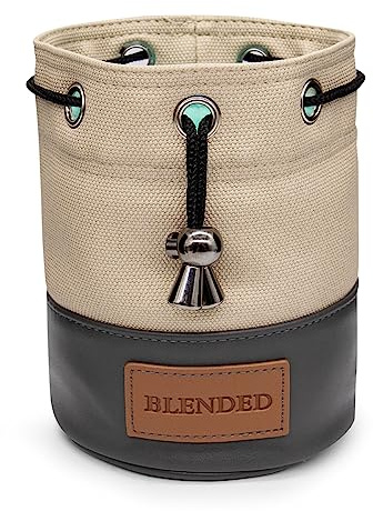 BAIRBRE Golf-Wertsachentasche, Eimer-Taillen-Design, Golftasche mit Kordelzug, Golfte-Tasche, Leder, für Herren und Damen, Khaki