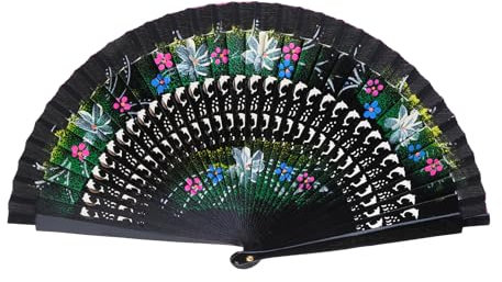Navna Ventaglio pieghevole in legno dipinto a doppia faccia spagnolo ventilatore portatile per feste classiche decorazioni per la casa artigianale ventilatore portatile dipinto a mano ventagli