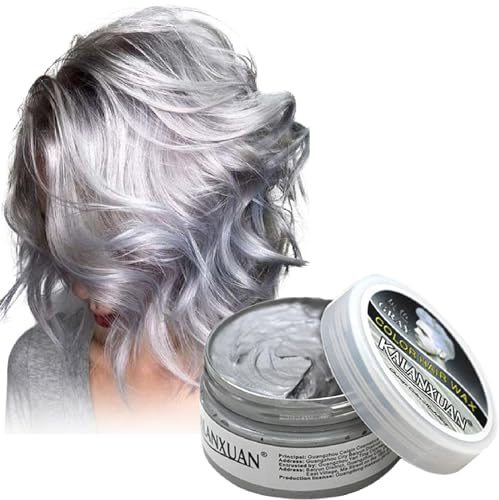 Temporary Hair Color Wax, Grey Hair Dye Semi Permanent Hair Dye, Hair Spray Temporary Hair Dye Hair Wax Hair Style Dye Mud Wash Out Easily for Men & Women Instant Styling 100g