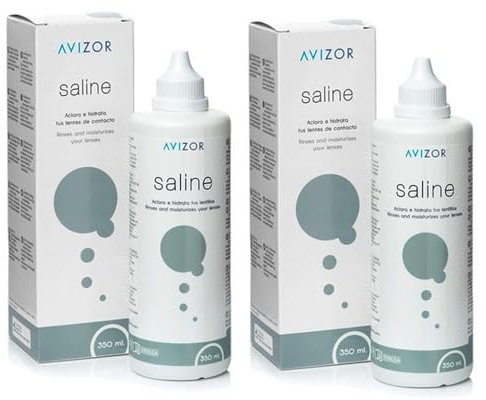 Avízor Saline Pack 2x350ml - Saline Solution for All Types of Contact Lenses - Long-Lasting Hydration and Rinsing - Gentle and Effective Cleaning - Complete Eye Care Solution