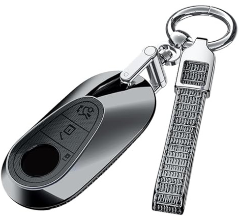 ontto PC Autoschlüssel Hülle Schutzhülle Schlüsselhülle für Mercedes Benz C S Klasse W206 W223 S350 C260 C300 S400 S450 S500 SL65 AMG 2020-2024 Zubehör Schlüsselcover Schlüsseletui 3 Tasten-B Schwarz