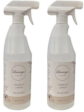 Lavanya - Vinagre blanco de limpieza. Pulverizador. Limpiador 100% natural (Pack de 2 botellas, 1500, mililitro)