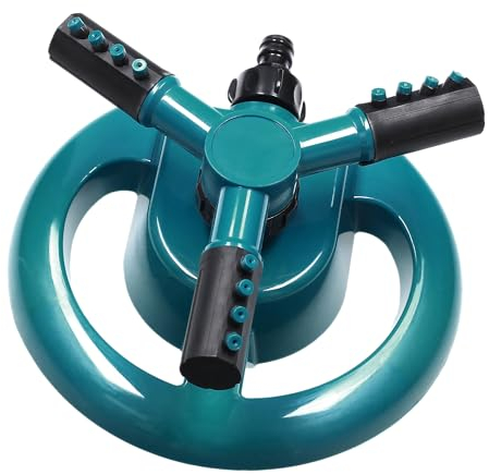 Sillar Drehsprenger Kreisregner 3-Arm Rasensprenger Sprinkler, Automatische 360-Grad | Kreisregner Große Flächen Sprengbereich 85m², Wasser Sprenger, Garten Versorgungsmaterialien