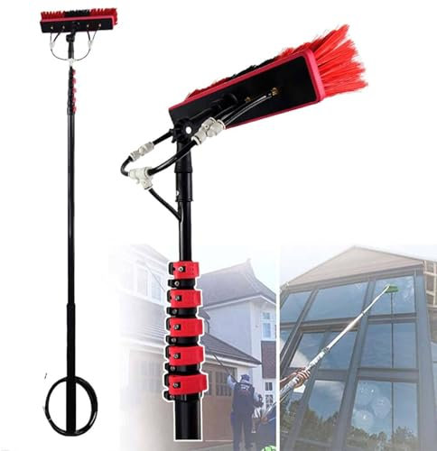 Telescopic Cleaning Brush, Telescopic Pressure Washer, Water Powered, Solar Panel Cleaning, Window Cleaning Kit, 3.6M-10.8M, Washing Trucks, Buses, Car