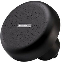 Hello Klean Rain Shower Head in Black - Filters Unwanted Metals, Chlorine & Impurities Found in Water - Improves Quality of Skin & Hair - Quick & Easy to Install