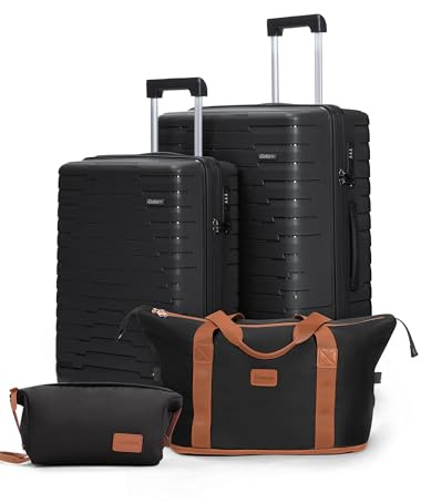 Cosbarn Luggage Sets 5 Piece Suitcases with Wheels, Suitcase Set ABS Hard Case Luggage with Spinner Wheels Durable Travel Luggage