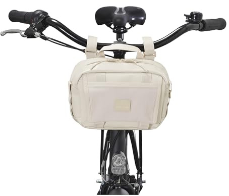 Johnny Urban Lenkertasche Fahrrad Damen Herren Beige - Nelson - 2 in 1 Fahrradtasche & Umhängetasche - 4 Liter - Crossbody Bag für Lenker Vorne - Wasserabweisend