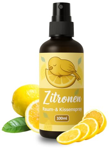 Citroner Rums- och kuddspray 100 ml – eterisk citronolja – naturlig doftspray för rum, kuddar, gardiner – aromspray för att uppdatera luften