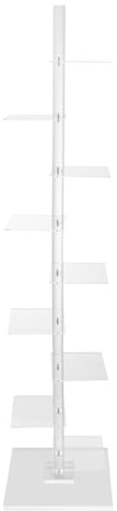 Dettchan Estantería de pie de acrílico transparente, de 9 pisos, ajustable, vertical, transparente, estrecha, para sala de estar, dormitorio, oficina, hogares