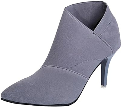 Bottines courtes pour femme - Doublées élégantes avec talon fin - Bottines pour femme - Bottes pointues vintage - Bottes western tendance - Bottes d'équitation confortables - Bottes de loisirs
