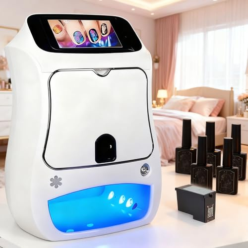 levigationlu Automatischer 3D-Nageldrucker, Digitale Nail Printer Machine Mit Touchscreen, 20 Sekunden Malzeit, Für Zuhause Und Nagelstudios, Unterstützt WLAN/DIY/App