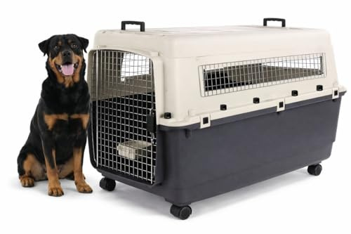 hundebox Auto - transportbox Hund - Flamingo Fomad dunkelgrau - XXL 70 x 100 x 69,5 cm - robuster Kunststoff - Metalltür - Sicherheitsverschluss - 2 Tragegriffe