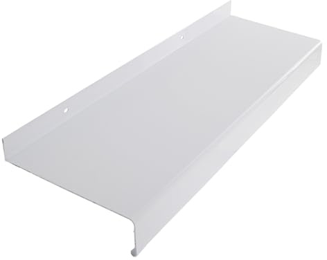 Qliving Rebord de fenêtre extérieur en aluminium blanc RAL 9016 - Saillie : 225 mm - Longueur : 1200 mm - Rebord de fenêtre en aluminium pour l'extérieur