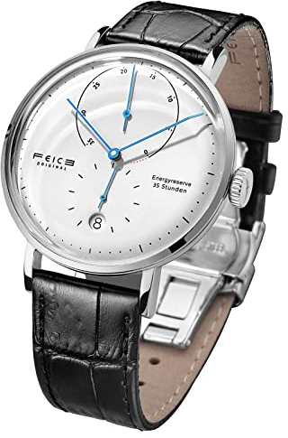 FEICE Herrenuhr Automatik Armbanduhren mit Lederarmband Armbanduhr für Männer mit Gewölbtes Mineralglas Klassisch Armbanduhr Mechanische Watch - FM202