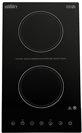 Summit 12 2 Burner Electric Cooktop. 115 Volt Radiant Cooktop, ADA Compliant, Black- CR2B15T1B Safety Automatic Shutoff