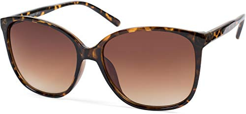 styleBREAKER Damsolglasögon med ovala glas | plastram i retrostil med UV400-skydd | toning och stort synfält, Ram brun demi/glas brun förlopp, En Storlek