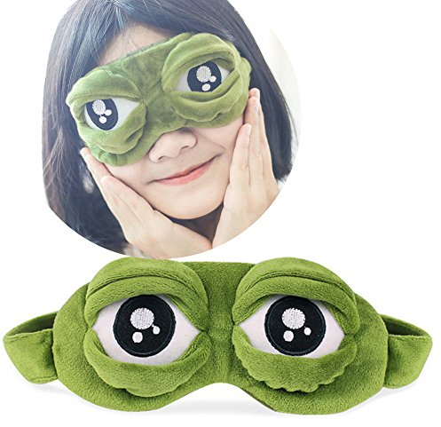 Alecony 3D Schlafmaske Damen und Herren,Frosch Augenmaske,Kreative Niedlicher Schlaf-Augenschutz,Augenbinde Augenklappe Cartoon Augenabdeckung Flaum Nachtmaske Schlafbrille für Reisen Nickerchen (A)