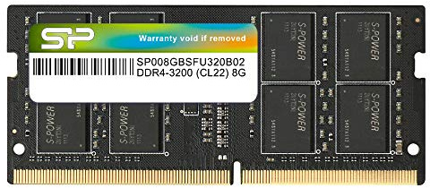 Silicon Power - Memoria RAM para portátil (PC4-25600, DDR4, 8 GB, 3200 MHz, CL22, SODIMM, 260 Pines, 1,2 V, no ECC)