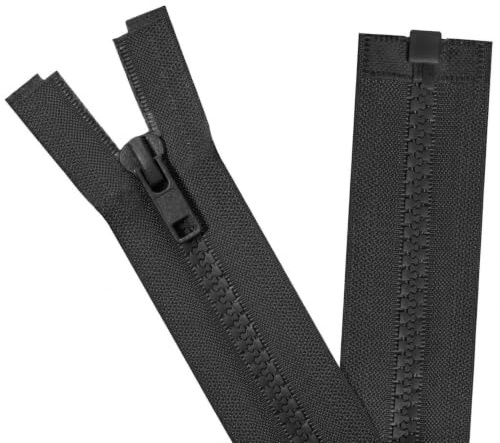 Sawoake 2 Stück #5 25 cm Trennende Jacke Reißverschlüsse für Nähen Mäntel Jacke Reißverschluss Schwarz geformte Kunststoff Reißverschlüsse Bulk Tailor DIY Nähwerkzeuge für Kleidungsstück/Taschen