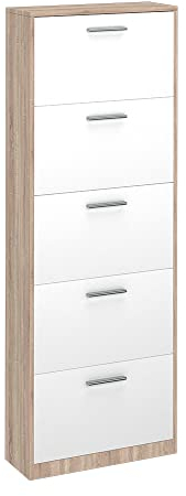 Vicco Schuhkipper Gizmo, Schuhregal, Weiß/Sonoma, 59 x 169.5 cm