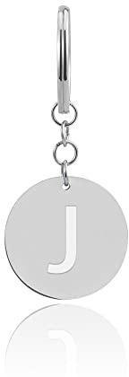 GD GOOD.designs Schlüsselanhänger Buchstabe mit Einkaufschip (23mm) Personalisierter Anhänger mit Gravur - Einkaufswagenchip aus Edelstahl Silber