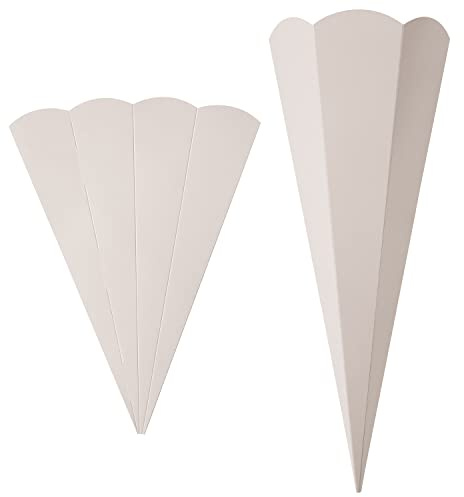5er Pack Geschwister-Schultüte Rohling mit Steckverschluß, stabiler Karton 400g/qm, 6-eckig, 41 cm, Grau
