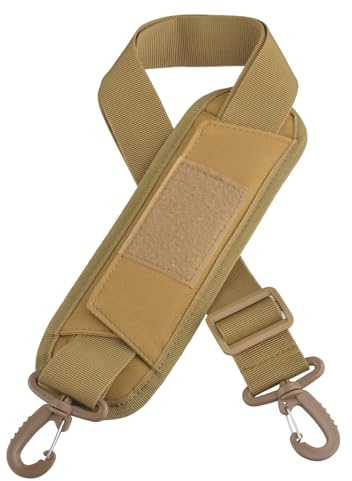 TRIWONDER Bag Shoulder Strap Replacement Adjustable Shoulder Strap with Padded Metal Hooks for Tactical Pouch Shoulder Bag Luggage Duffel Bag Laptop Case Crossbody Bag Pet Carrier(Khaki)