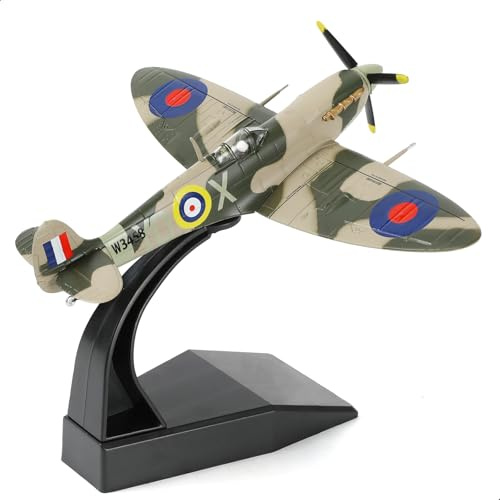NUOTIE 1/72 UK Super Navy Spitfire Druckguss-Metall-Kampfflugzeug-Modellbausatz Simulation des Zweiten Weltkriegs Retro-Flugzeug vorgefertigtes Modell mit Ständer