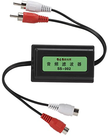 Ground Loop Noise Isolator, Radio Noise Filter Ground Loop Isolator Cinch-Anschlüsse 3,5 Mm / 0,1 Zoll Auto-Stereo-Sprachfrequenzfilter für Auto-Audiosysteme