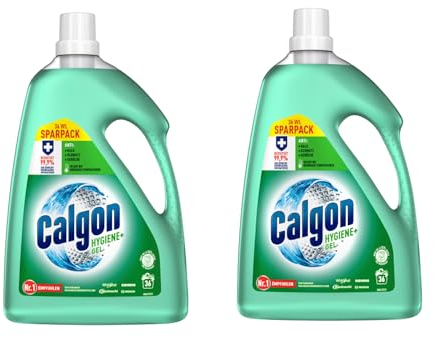 Calgon Hygiene+ Gel - Antibakterieller Wasserenthärter für die Waschmaschine - 2 x 1800 ml Hygiene Plus