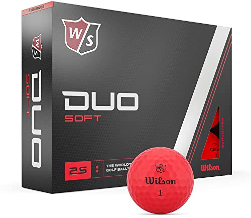 WILSON Duo-Golfbälle für Herren, weich, Rot