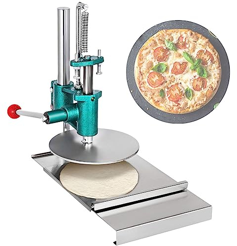 QUTBAG Manual Dough Press Machine, 12-22cm Stainless Steel Pizza Dough Pastry Manual Press Machine, Household Pizza Presser Kitchen Tools for Pizza, Tortilla, Dosa 20cm