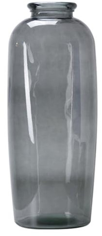 Fuchs Design PureCycle Arona Glasvase Grau – große Bodenvase, Höhe 71 cm, Ø 27,5 cm, aus recyceltem Glas