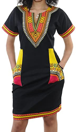 Women's African Tribe Dresses Bohemian Print Traditional Elegant Dress