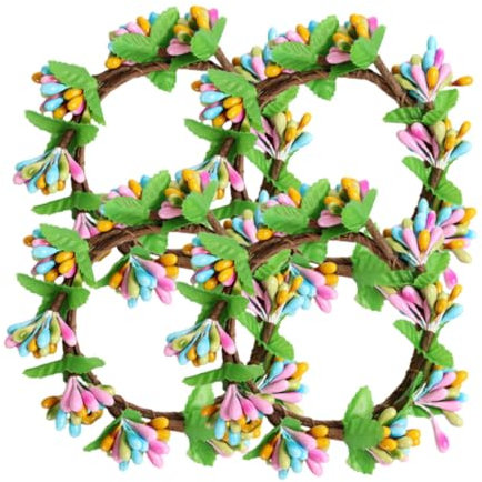 Warmhm 4stücke Teiliges Kunstkerzenkränze Mit Beeren Farbige Tischdekoration Für Hochzeiten Und Ostern Für Mittelstücke Und Festliche Anlässe