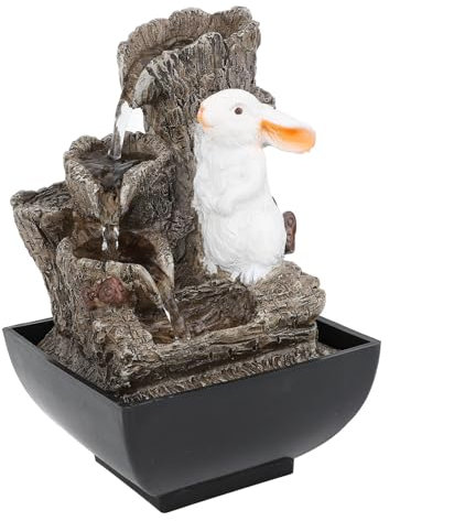 Bewinner Zimmerbrunnen, Tischbrunnen, Wasserfallbrunnen, Entspannungswasserspiel, Zen-Meditation, Tischbrunnen, Kleines Kaskadierendes Wasserspiel mit LED-Licht für das Heimbüro