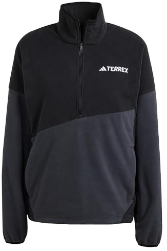 adidas Women's Terrex Multi Climawarm Fleece Anorak Sweatshirt, Black/Carbon, M